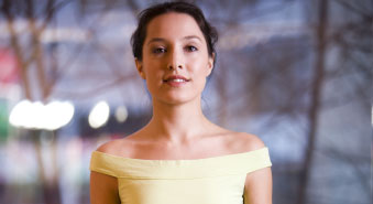 Woman in yellow dress