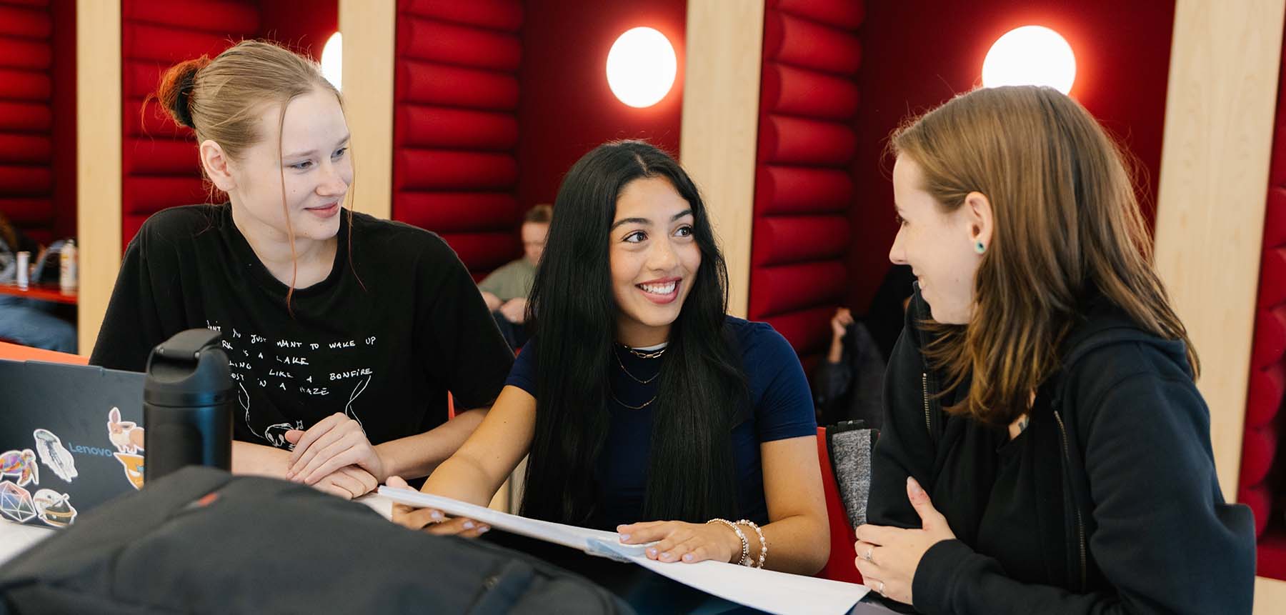 Engaged high school students on Normandale campus