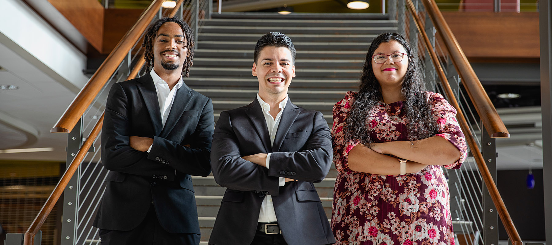 Adam, Leandro, and Yomarii of the '22 - '23 Student Senate.
