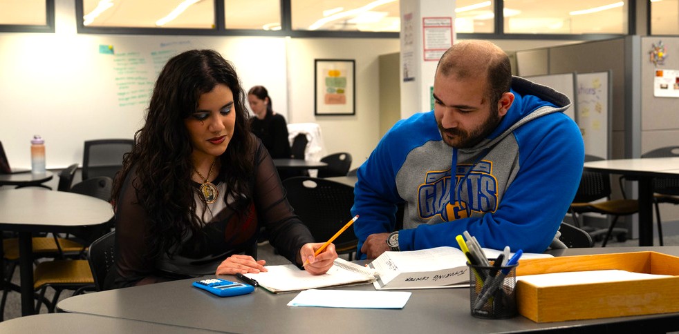 Tutors and students at the Tutoring center