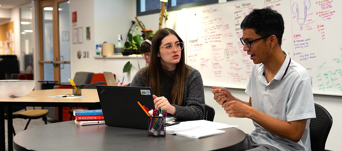 Tutors and students at the Writing Center
