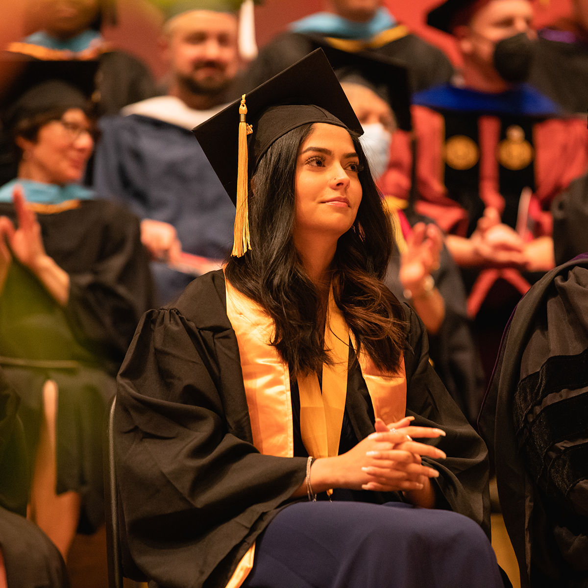 A student at Commencement.