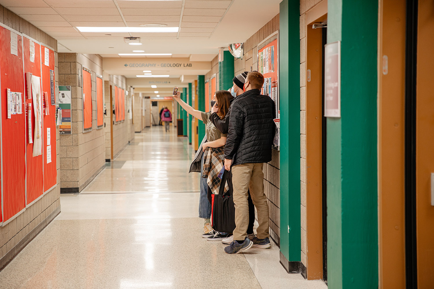 Students in the hallway.