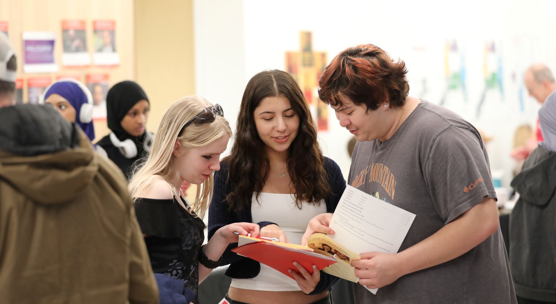 Prospective students at a Normandale Open House event