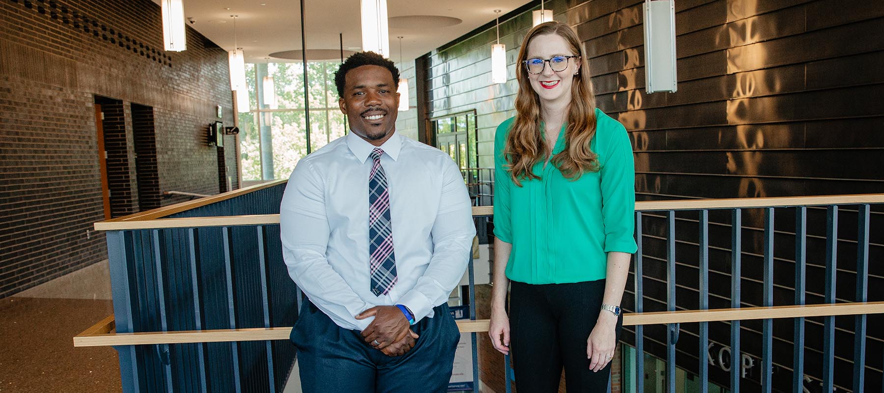 Employees Corey Crowder and Leah Brink