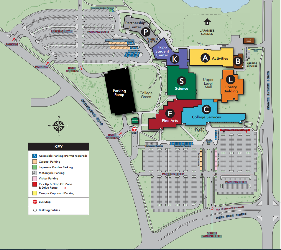 Normandale Community College Parking Map