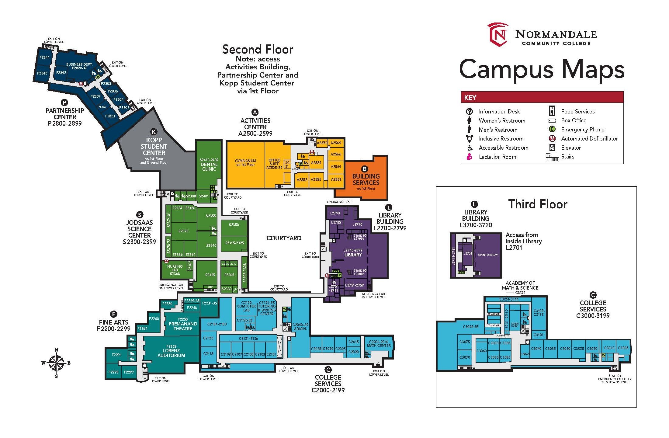 Normandale Campus Map - Second Floor